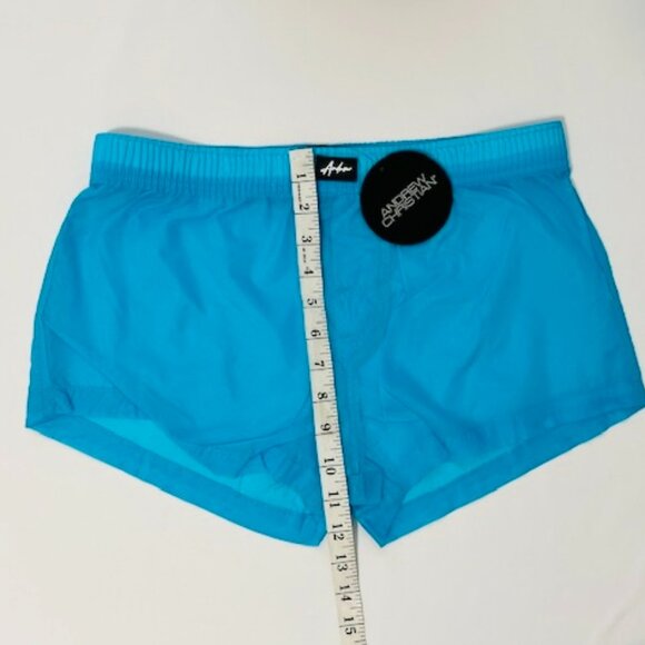 Andrew Christian Size M - Short 100% Nylon Swim Shorts - Turquoise - Picture 5 of 11